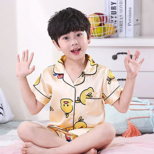 迪士尼（Disney）儿童睡衣男童冰丝短袖家居服夏季男孩初中生大童薄款套装宝宝夏装 673-皮卡丘【男】 【短套-冰丝】 170 8码【建议身高95-105cm】