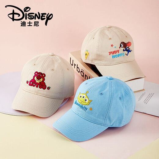 Disney Children's Sun Hat Baseball Hat Female Cartoon Embroidered Strawberry Bear Peaked Hat Fashionable and Comfortable Sun Hat Disney Genuine Strawberry Bear/Comfortable Cotton Head Circumference 54-58cm-Height 12cm