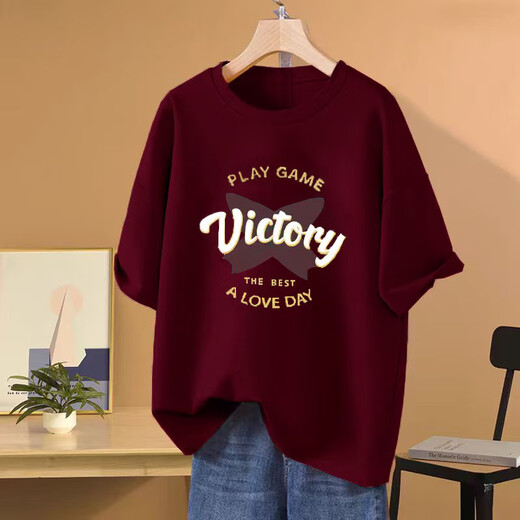 Mit reinem Yishion2025 Sommer neues T-Shirt mit losen Baumwollkurzschläfen für Frauen, schlagern Sie ihren Bauch, lässigen und modischen Top 1049# Aprikosenfarbe [reines Baumwoll] 2xl [Empfohlen 155-175jin [Jin gleich 0,5 kg]]