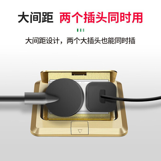 公牛（BULL）地插座隐藏式 全铜防水 七孔阻尼式弹起多孔二三七孔插地板地面 地插
