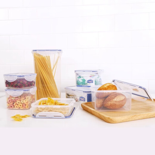 
Lock Lock (LOCK/LOCK) plastic fresh-keeping box square PP food grade sealed box refrigerator storage lunch box with rice lunch box high temperature resistance HPL854 square 600ml