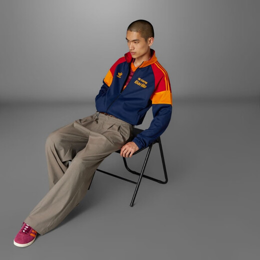 阿迪达斯 （adidas）罗马足球休闲文化运动夹克外套男装春季adidas阿迪达斯IT3878 深靛蓝【拍前咨询库存】 L