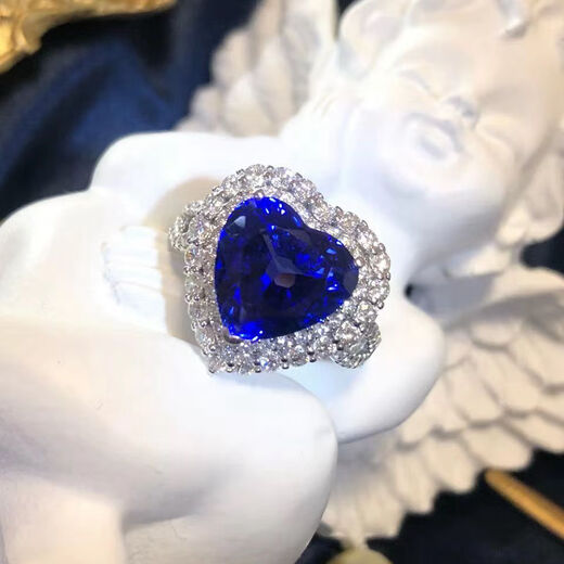 Qianjunxingyuan Jewelry natural 5A grade tanzanite ring pendant earrings BD grade spot gemstone diamond inlaid tanzanite high-end k gold diamond inlaid finished product