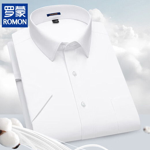 ROMON men's short-sleeved shirt 2025 spring and summer new loose casual thin pocket half-sleeved shirt DX6625 38 [Suggested 100-115Jin [Jin equals about 0.5 kg]]
