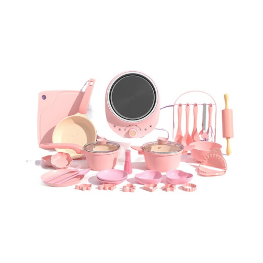 Qianfeng Mini Küche Echtes Kochen Full Set Kochgirls Küchenwaren Set Kinderbaby Puzzle Haus spielen Spielzeug B [Maifanshi] Happy Probieren Sie Küche 36-teilige Set-Shaoen Green