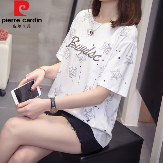皮尔卡丹（pierre cardin）加大码胖mm夏装新款纯棉短袖t恤女韩版胖妹妹百搭显瘦遮肚子上衣 6624绿色 M 80-95斤