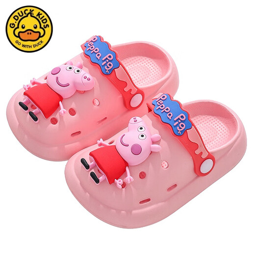 G.Duckkids Little Yellow Duck Peppa Peppa Summer Hole Hole Aguacitos No se desliza transpirable y con tachuelas de la cabeza del bebé pequeño y de tamaño mediano que usa rosa (material mejorado ambientalmente amigable) 18 Tamaño de longitud interna 28/29 (adecuado para la longitud del pie 17c 17C