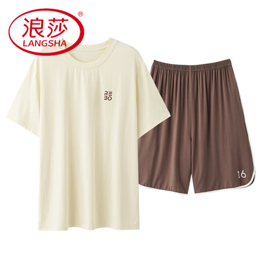 浪莎（LangSha）睡衣情侣装一男一女款2025新款夏天带胸垫莫代尔夏款动人家居服夏 NSN15601男15801女 带胸垫 XL 女款L +男款
