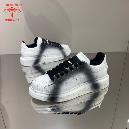 Dragonfly Brand 2025 Nuevos zapatos para hombres de primavera y verano versátiles versátiles de cuero genuino de cuero de cuero genuino de cuero de vaca y zapatos de moda casuales blancos 9713 40