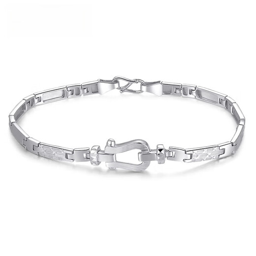 Qianshu (QIANSHU) new platinum bracelet for women pt950 platinum bracelet simple horseshoe buckle bracelet birthday gift for girlfriend, length 16.5cm, weight 11.62 grams, platinum colorful horse