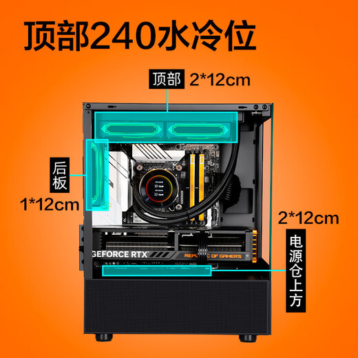 SAMA M2SE schwarzer Desktop-Gaming-Computer mit Meerblick, Gehäuse für Hausbesitzer, Netzkühlung, unterstützt Matx-Motherboard, 320 lange Grafikkarte, 240 Wasserkühlung, 270 Panoramaansicht