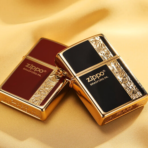 ZIPPO EDGE煤油打火机 珐琅唐草花商务送礼男士防风定制正版 珐琅唐草花-黑色-单机版 dy9902