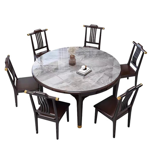 Youkaji Nueva mesa de comedor de madera de roca china Table de comedor retráctil y radio MW-681# con estufa de inducción