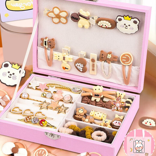 
Aijep children's jewelry gift box set hair clip jewelry girl birthday gift 3-6 year old children toy princess