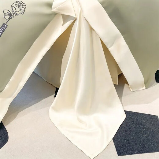 Zhewei Xiaoqing Xiaoxiao Lavado de hielo Seda de seda Bandeja para ropa de cama de seda de cuatro piezas Cubierta de edredón dormido desnudo Sn73371 Royza Bentley Blue-Limilk Té [Feel de desnudos sedoso] 0.9 Cama de dormitorios Cubierta de trama de tres piezas 150*200 Bed Sheet estilo '