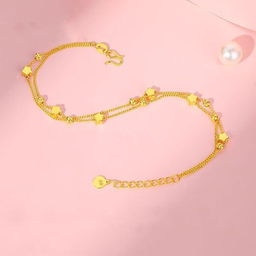 UDL Pure Gold 999 Thrilling Gold Bracelet for Women Pure Gold Bracelet Bracelet Hand Accessories Birthday Gift for Girls Pure Gold Thrilling Star Bracelet 4.3g