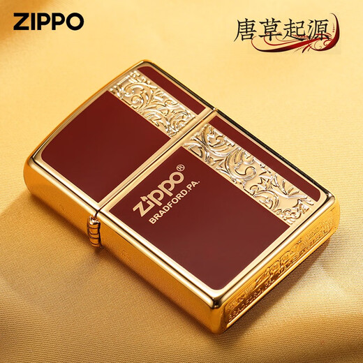 ZIPPO EDGE煤油打火机 珐琅唐草花商务送礼男士防风定制正版 珐琅唐草花-黑色-单机版 dy9902