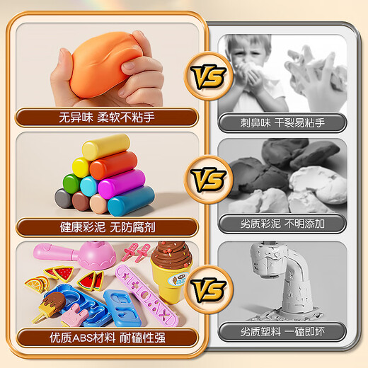 喜迪奇彩泥儿童冰淇淋玩具女孩3-6岁过家家雪糕机手工diy橡皮泥生日礼物
