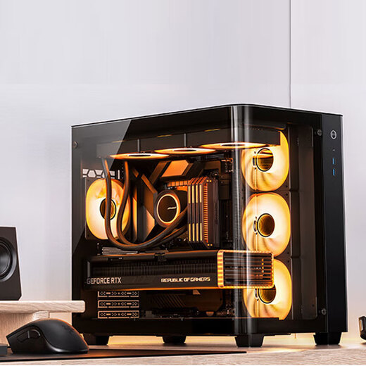 JONSBO TK3 sea view room chassis ATX computer host column-free curved glass side transparent desktop 360 water-cooled MATX desktop game e-sports type-c TK-3 black+ZA120+ZA360*2