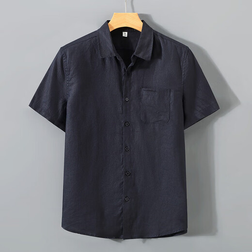 ZOSCUS SOMMER Leinenhemd Herren kurzärmelig dünne lose Leinen Top Chinesische Stil Japaner Retro lässig Cotton Original Leinen Farbe M89 XL