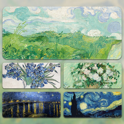 
Van Gogh's oil painting mouse pad Van Gogh's mouse pad super large female computer desk pad oil painting game keyboard pad office painting and women-TK-687 600x300mm 3mm