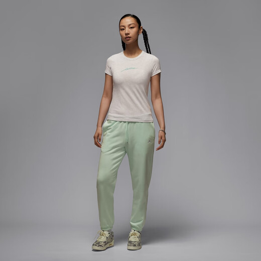 Nike (Nike) Jordan Jordan Jordan Women's Slim Fit Camiseta impresa Summer NUEVA Soft IB7029 051 Color Tick Birch Color xs