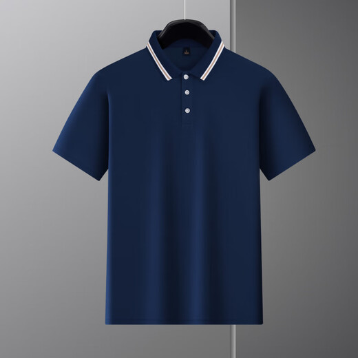 Skala Paul 2025 Sommer Neues Lappel kurzärärmig T-Shirt Herren-halbärmelige Business Casual T-Shirt Herren Kleidung Feste Farbe loser Bzjm679 Black M.