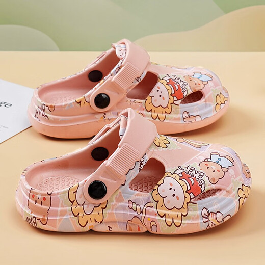 Hongxing Tong Ke Girls Sandals Zapatos de agujero para niños Summer NUEVO 2025 NUEVAS NIÑAS DESCONITAS CASA INTERRADA ANTI-BEIGE Modelo de imagen principal 32/33 Tamaño
