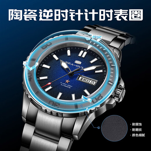Seagull Seagull Ceramic Automatic Mechanical Watch Sport Ocean Serie Schwimmen wasserdichte Tauchwache Herrenuhr 1047H 1047H