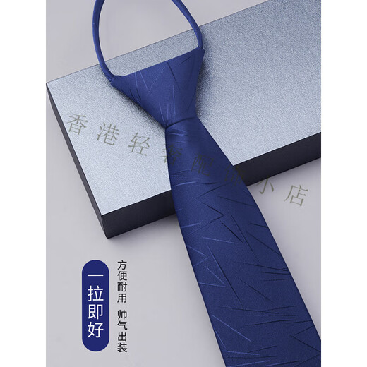 Schöne PS-Krawatten-Geschenkbox für Männer im Reißverschlussstil Blau formelle Verschleiß Business-Taschenschal-Krawatte Blau Unregelmäßige Muster