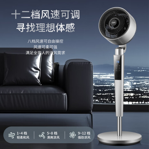 Ventilador de circulación de aire Yangzi Ventilador eléctrico de 12 velocidades Ventilador de volumen de alto aire que se enciende el piso inteligente Control remoto Air acondicionador de voz de la voz Compation Companion COMPANTY
