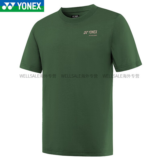 YONEX尤尼克斯25年新款YY羽毛球服运动服T恤速干透气上衣短袖16833CR 男款-16833CR-冰米色 M