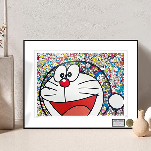 SUNWAYART Death NYC autographed limited edition Doraemon children's room decoration painting sunflower hanging painting 32*45cm Sunflower & Doraemon (including framing) 44.5 57.5cm