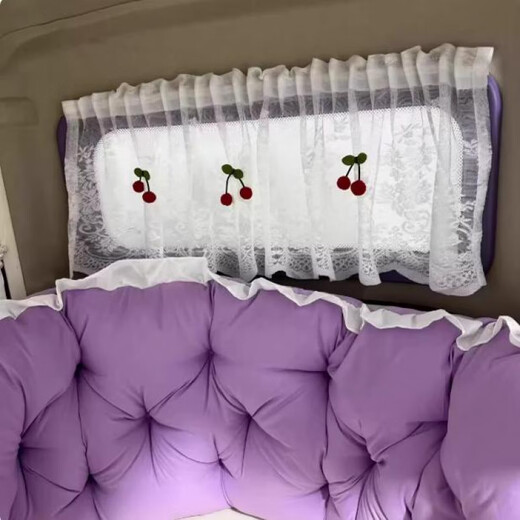 Zhuanying electric tricycle privacy gauze curtain princess style sunscreen curtain Velcro self-adhesive four-wheeler interior curtain sunshade white pearl curtain two long and one short 3 pieces free of charge