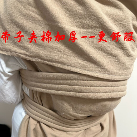 四川传统薄棉背巾前后两用婴儿后背老式背带抱式宝宝外出简易背袋 全棉布深蓝色