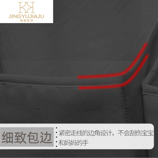婴儿床边收纳袋尿布台挂式收纳袋床围栏挂篮储物袋可水洗上铺下铺 主图款