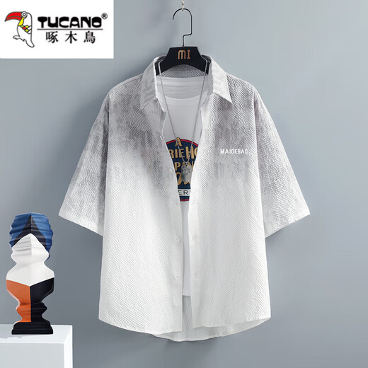 Burbuja de carpintero camisa de manga corta para hombres.