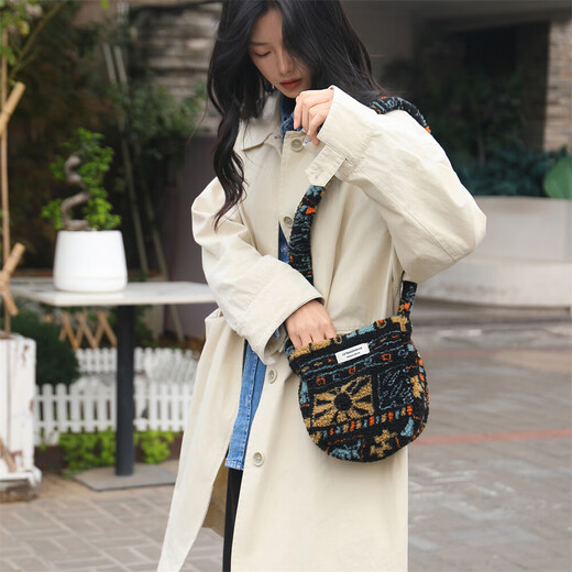 Koreanischer Ins-Stil, Herbst und Winter, neue Sherpa-Beuteltasche mit Leopardenmuster, Schulter-Umhängetasche, Münze, Handytasche, grauer Leopardenmuster, kleiner Eimer / kleine Größe