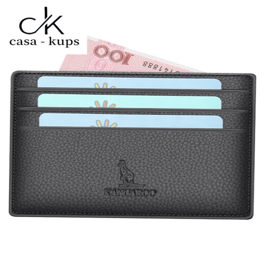 casa-kupsCK真皮钱包卡包男士超薄小巧证件包驾驶证照卡套一体卡片包卡夹 黑色