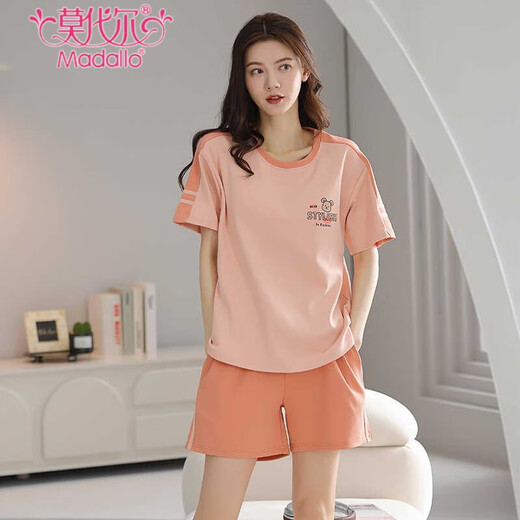 莫代尔睡衣女款夏季纯棉短袖短裤甜美薄款全棉休闲学生家居服套装可外穿 Z9859 M 建议80-100斤穿