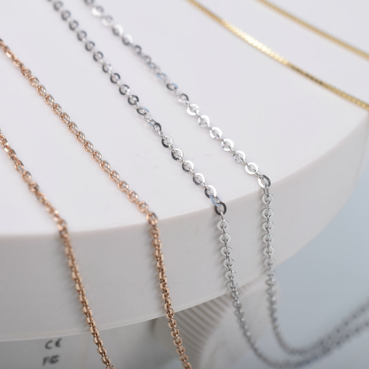 Yadige 18k gold necklace women's rose gold pin chain gold cross chain au750 color gold necklace women's clavicle chain 18K gold 1.95g45cm