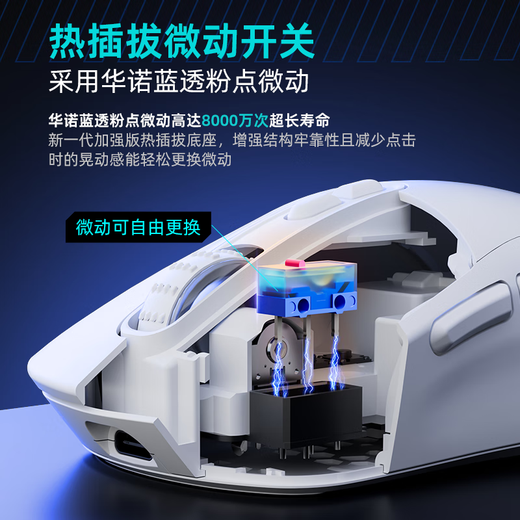 Titanium [Delta Action] TSG809 Thousand Machine Umbrella Three-Mode Wireless E-Sports Gaming Mouse 3311 Chip Wired Bluetooth 2.4G Charging Office Electric Powered by Onboard 13800DPI White TSG809 Thousand Machine Umbrella + Big Mouse Pad