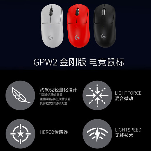 Logitech (G) gpw second generation GPW second generation King Kong version gaming mouse wireless sports king second generation wireless dual-mode mechanical lightweight 63g fearless contract cs2 LOL gift for boyfriend GPW 2 King Kong white - free blood sports anti-slip stickers