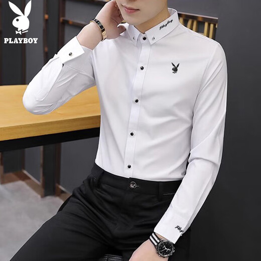 Playboy (PLAYBOY) chemise veste à manches longues pour homme chemise pour homme automne et hiver haut de gamme business casual vêtements tendance haut de gamme pour hommes