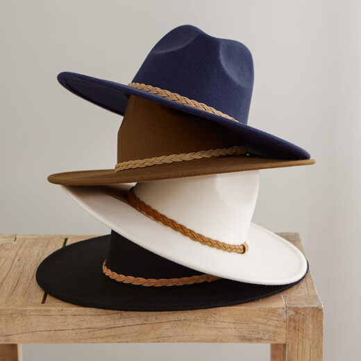 Hadley WrenWren Stella Wide Brim Fedora Hat Women's Brown One Size
