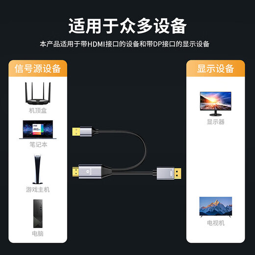 Biaz HDMI-zu-DP-Konverterkabel, 1,8 Meter, 4K/60 Hz Displayport-Stecker, 4K-HD-Videokonvertierungskabel, Computer, PS4, Monitor-Adapter