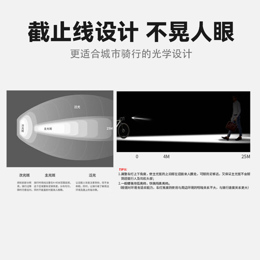 Captain Tas bicycle hoisting cut-off line lights mountain road bicycle hanging high-bright anti-dazzle front light night cycling light