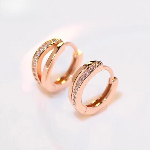 DL 1998 18k gold plated rose gold earrings, 18K gold earrings found missing after being removed from the store, rose gold earrings