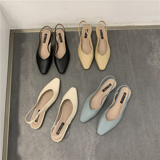 S.SOFEA Baotou Sandals para mujeres en verano zapatos individuales estilo hadas 687-2 negro 37