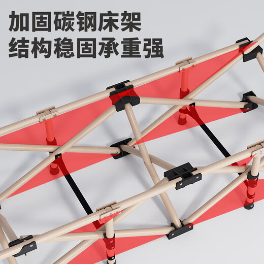 WCZ德国午休折叠床办公室午睡工位单人简易陪护小床户外行军床 轻便圆管【床垫一体】舒适款-180cm灰色